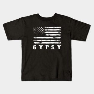 Distressed American Flag Gypsy Legend Kids T-Shirt